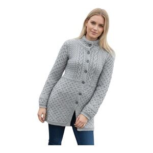 Aran Mor M‎erino Wool A-Line Fit Cardigan - Size Large